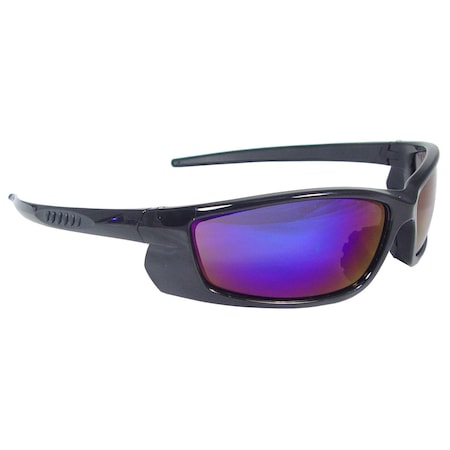 Radians Voltage, Safety Glasses, Anti-Scratch, Electric Blue Lens, Black Frame, Full-Frame, 1 PR VT1-63